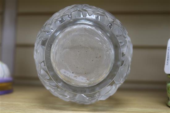 A Lalique Bagatelle Sparrow vase, height 17cm